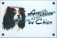 Plaque émaillée (10x15cm) Cavalier king charles 3 couleurs