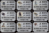 Plaque émaillée standard (20x30cm) je monte la garde (chien au choix)