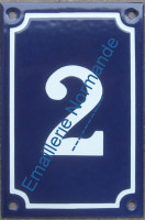 Plaque émaillée, numéro de maison émaillé 15x10cm vertical (entre 0 et 9)