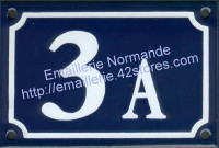 Numéro de rue émaillé 10x15cm A, B... (nouvelle écriture)