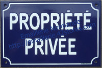 Plaque de rue standard (20x30cm) Propriété privée