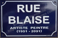 Plaque émaillée personnalisée (20x30cm) ARIAL MAJUSCULE