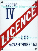 Plaque émaillée (15x20cm) Licence I à IV (déco privée)