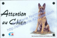 Plaque émaillée 10x15cm : Attention aux chiens + 1 décor parmi la liste
