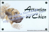 Plaque émaillée (10x15cm) Dogue allemand naturel