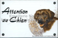 Plaque émaillée (10x15cm) Labrador chocolat