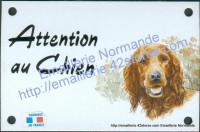 Plaque émaillée (10x15cm) Setter irlandais