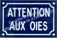 Plaque humoristique (10x15cm) attention aux oies