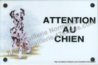 Plaque émaillée (10x15cm) Dalmatien assis