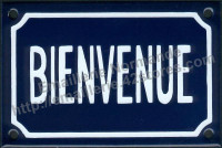 Plaque émaillée (10x15cm) Bienvenue