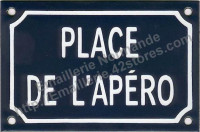 Plaque émaillée (10x15cm) Place de l'apéro