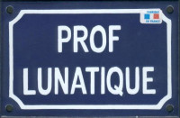 Plaque émaillée humoristique (10x15cm) Prof lunatique