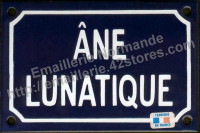 Plaque émaillée (10x15cm) âne lunatique