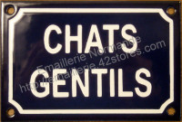 Plaque émaillée (10x15cm) chats gentils