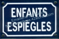 Plaque émaillée humoristique (10x15cm) Enfants espiègles