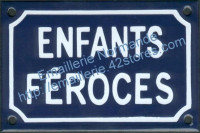 Plaque émaillée humoristique (10x15cm) Enfants féroces