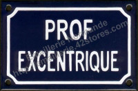 Plaque émaillée humoristique (10x15cm) Prof excentrique