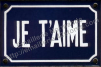 Plaque émaillée (10x15cm) Je t'aime