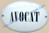 Plaque émaillée ovale (8x12cm) Avocat