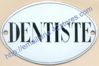 10-2. Plaque émaillée ovale (8x12cm) Dentiste