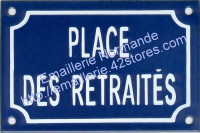 Plaque émaillée (10x15cm) Place des retraités