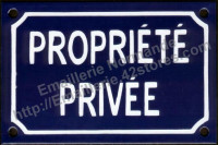 Plaque émaillée (10x15cm) propriété privée