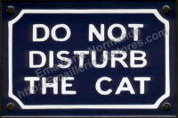Plaque émaillée (10x15cm) Do not disturb the cat