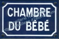 Plaque émaillée (10x15cm) Chambre du bébé