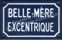 Plaque émaillée humoristique (10x15cm) Belle-mère excentrique