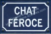 Plaque émaillée (10x15cm) chat féroce