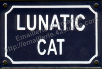 Plaque émaillée (10x15cm) Lunatic cat