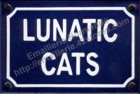 Plaque émaillée (10x15cm) Lunatic cats