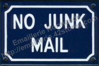 Plaque émaillée (10x15cm) No junk mail