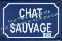 Plaque émaillée (10x15cm) chat sauvage