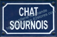 Plaque émaillée (10x15cm) chat sournois