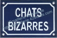 Plaque émaillée (10x15cm) chats bizarres