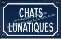 Plaque émaillée (10x15cm) chats lunatiques
