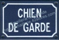 Plaque émaillée (10x15cm) chien de garde