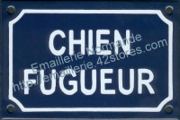 Plaque émaillée (10x15cm) chien fugueur