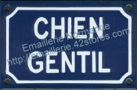 Plaque émaillée (10x15cm) chien gentil