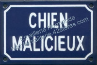 Plaque émaillée (10x15cm) chien malicieux