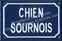 Plaque émaillée (10x15cm) chien sournois