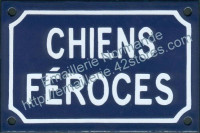 Plaque émaillée (10x15cm) chiens féroces