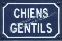 Plaque émaillée (10x15cm) chiens gentils