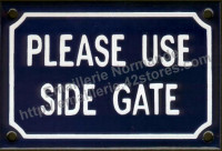 Plaque émaillée (10x15cm) Please use side gate