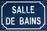 Plaque émaillée (10x15cm) Salle de bains, liseré décoratif