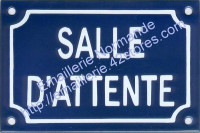 Plaque émaillee (10x15cm) Salle d'attente