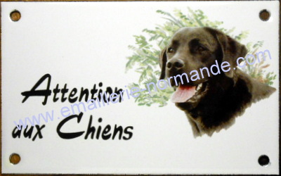 Plaque émaillée 10x15cm : Attention aux chiens + 1 décor parmi la liste -  EMAILLERIE NORMANDE fabricant français de plaques émaillées