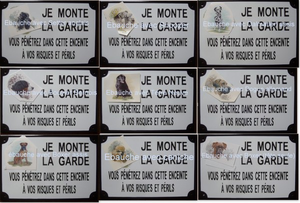 Plaque de porte émaillée Attention au chien